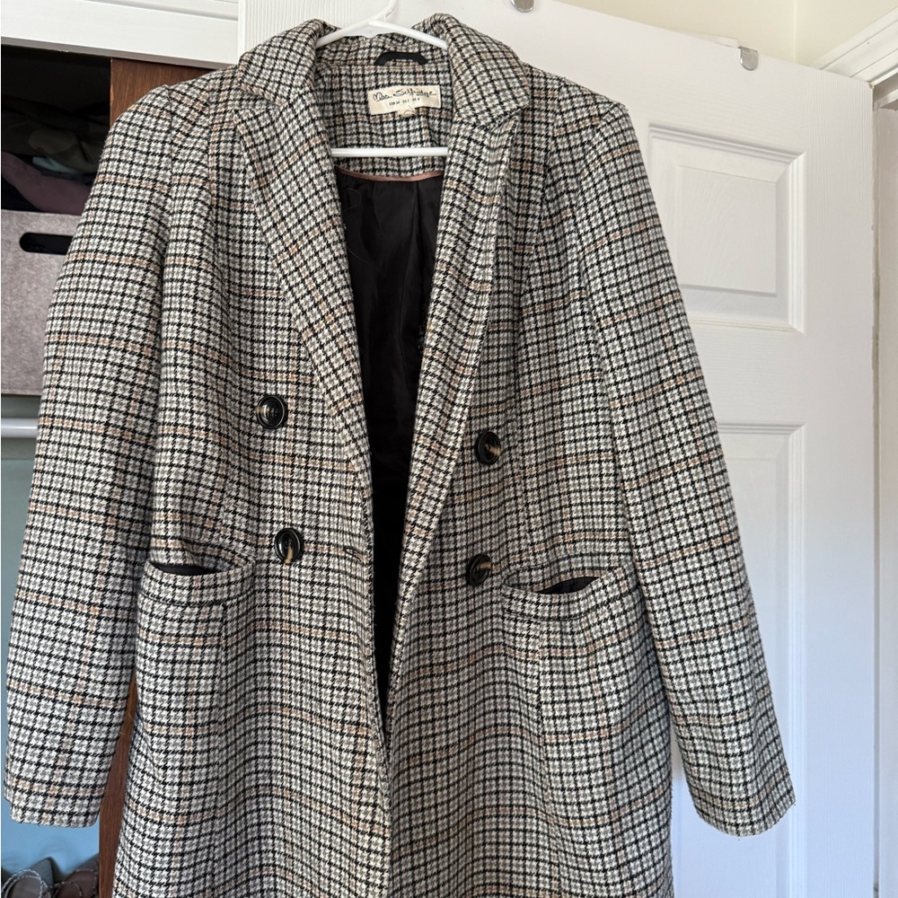 Checkered Double Breasted Coast - image 1